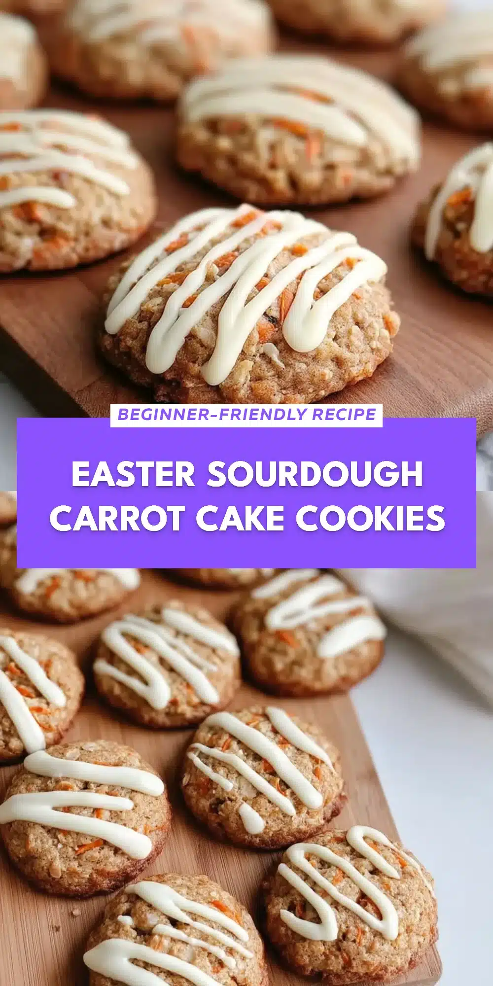 Easter Sourdough Carrot Cake Cookies