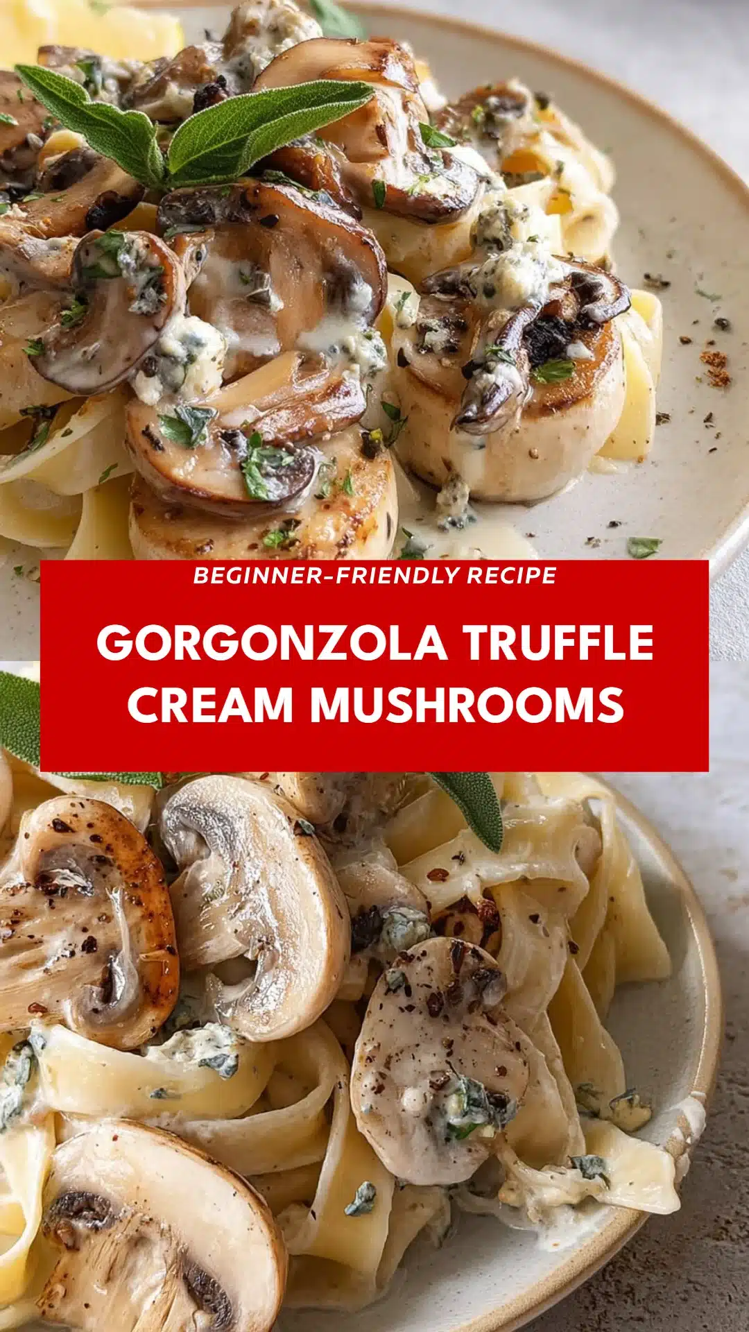 Gorgonzola Truffle Cream Mushrooms