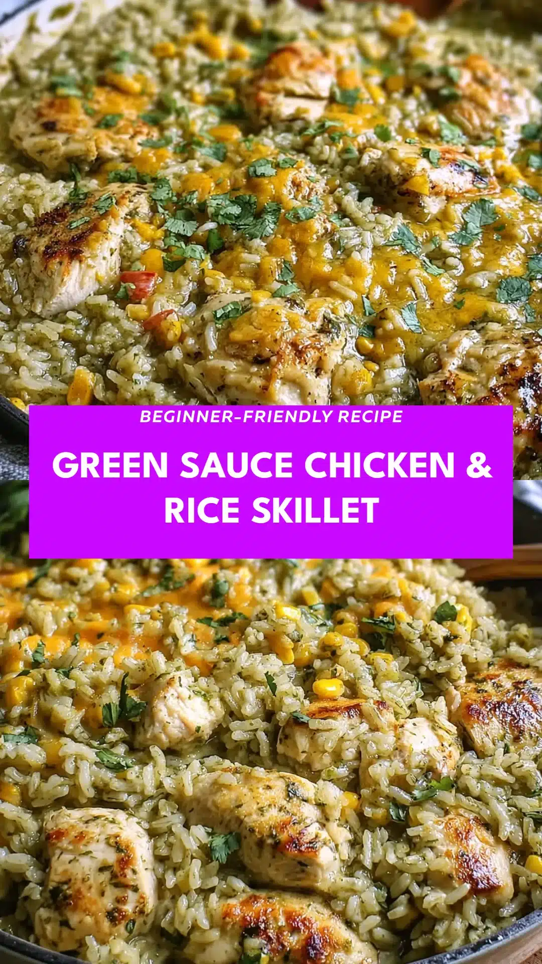 Green Sauce Chicken & Rice Skillet