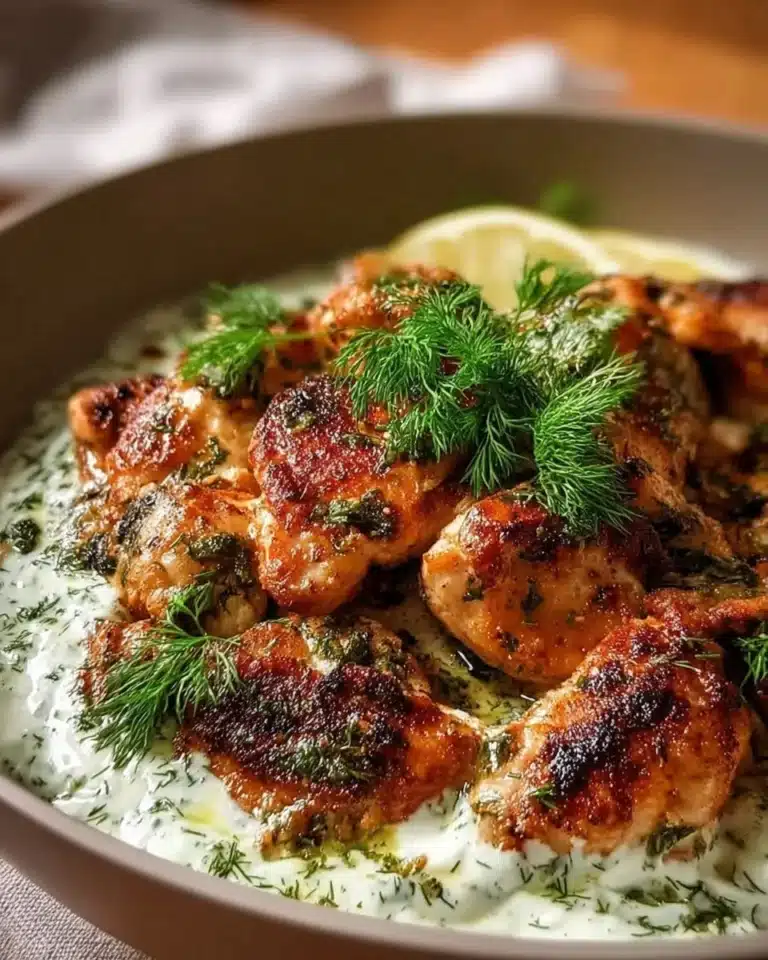Delicious Lebanese chicken served with herbs and spices