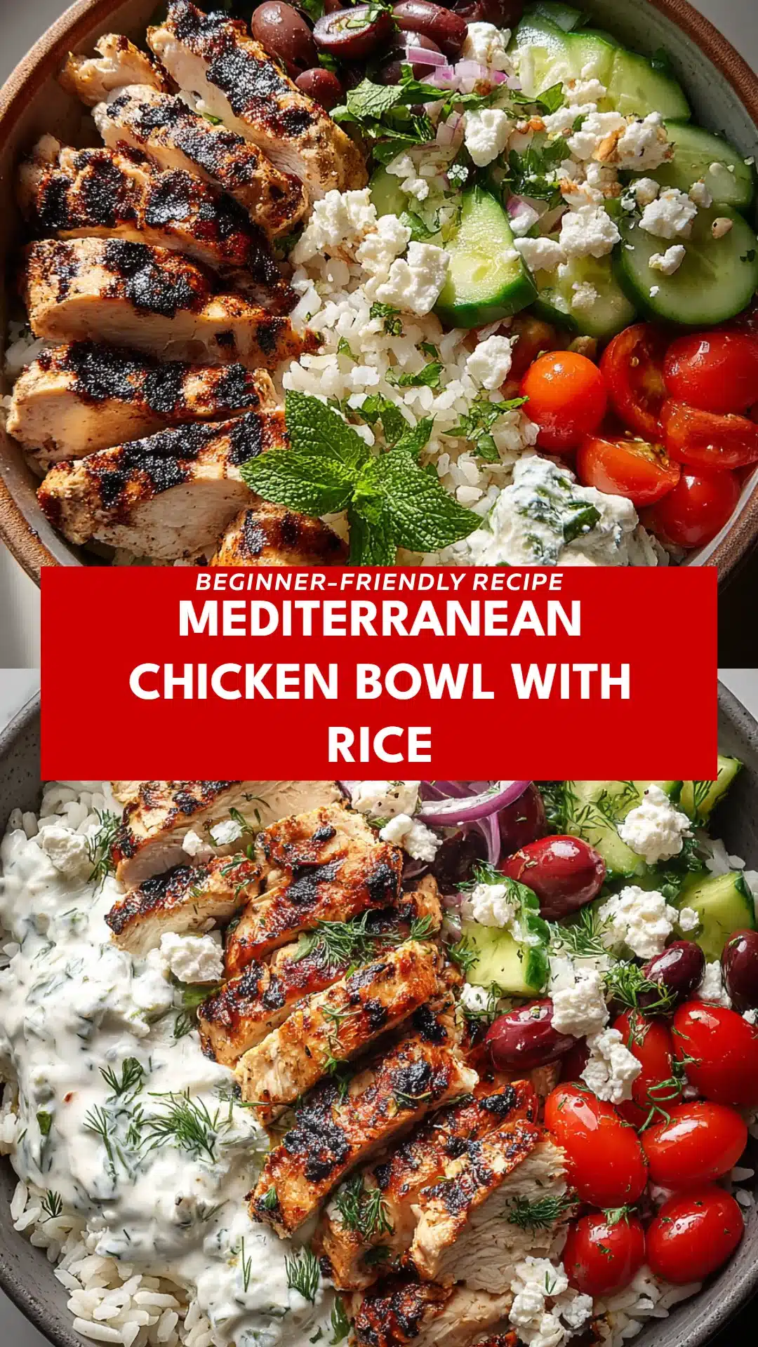 Mediterranean Chicken Bowl with Rice