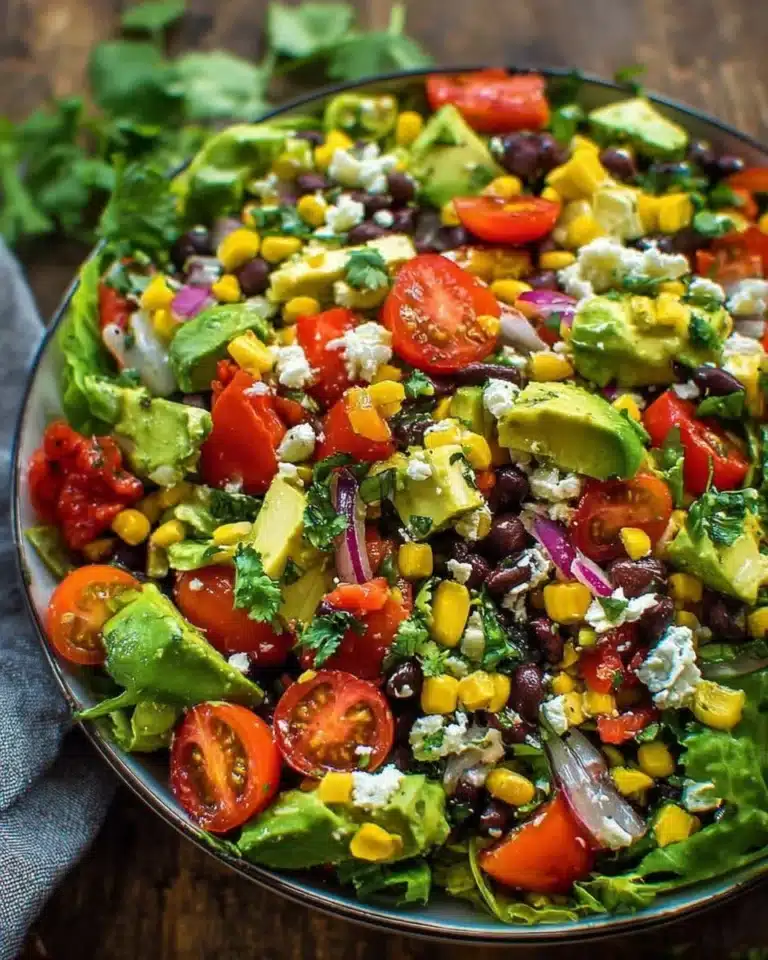 Colorful Mexican Chopped Salad with fresh vegetables and dressing