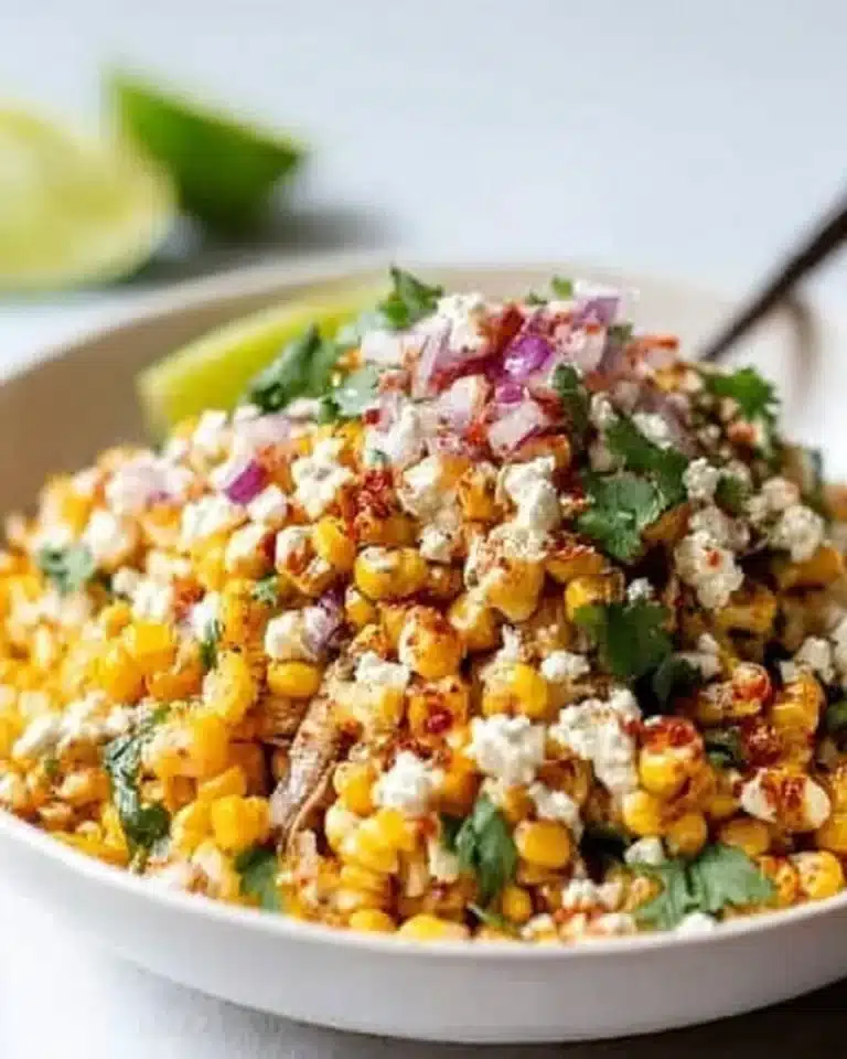 Vibrant Mexican Street Corn Salad with fresh ingredients and spices