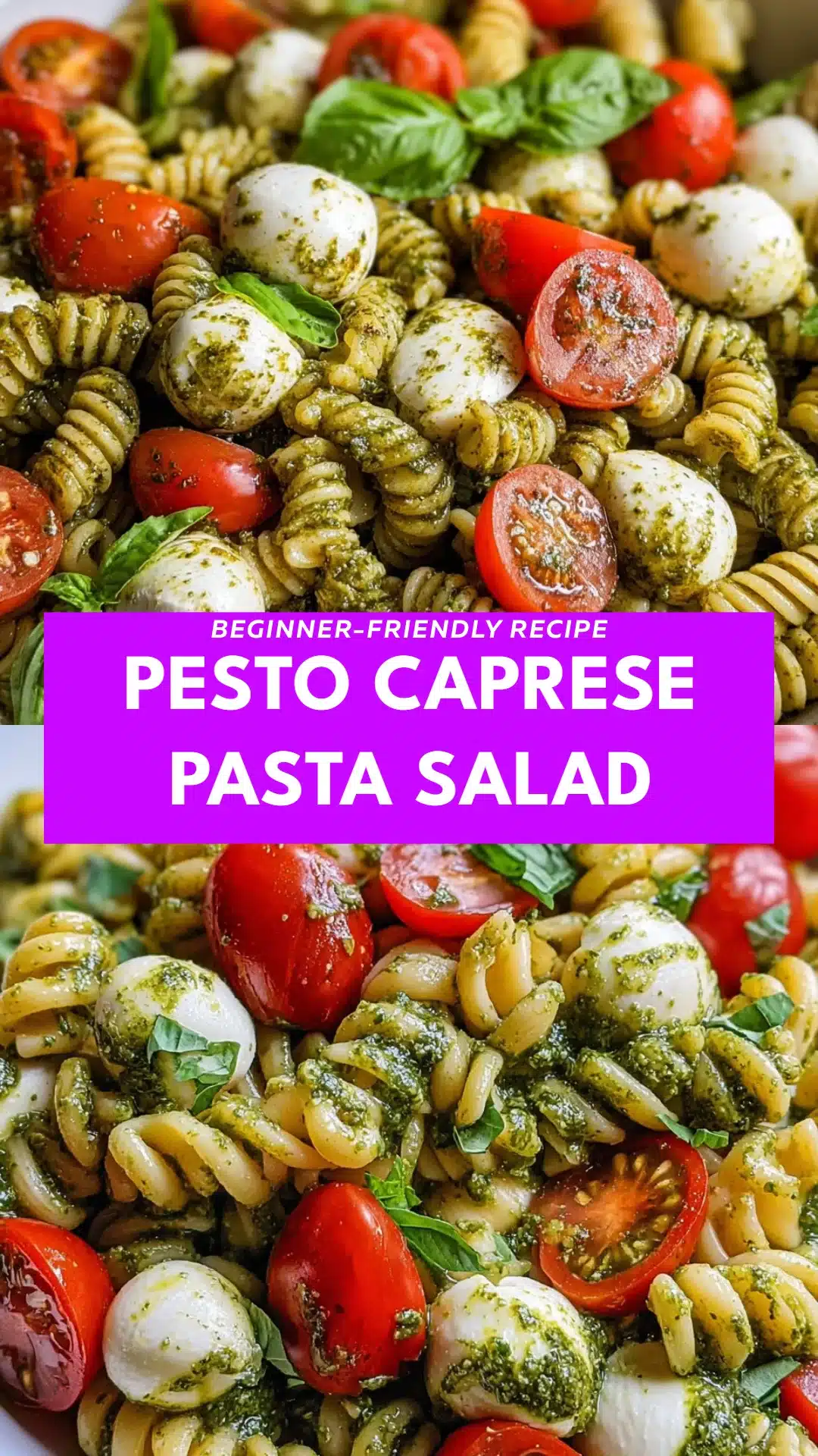 Pesto Caprese Pasta Salad