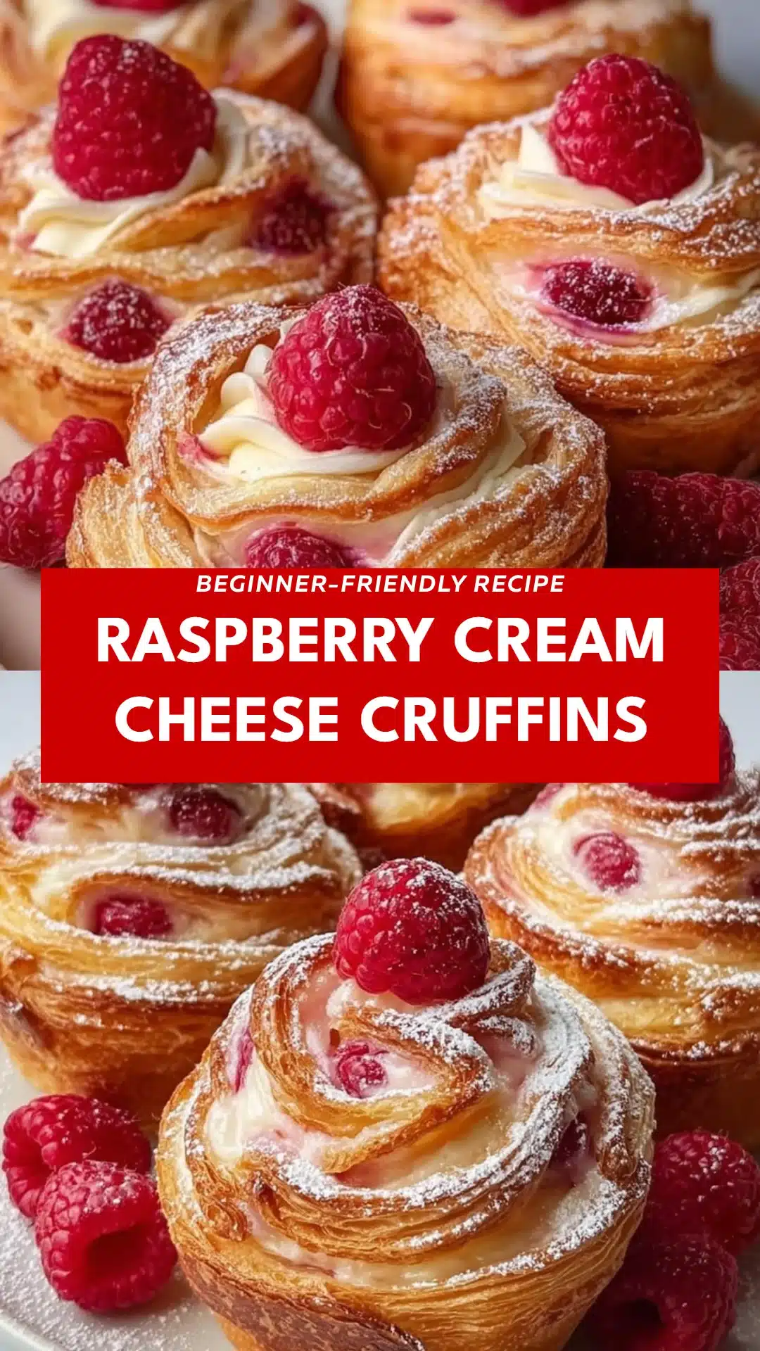 Raspberry Cream Cheese Cruffins