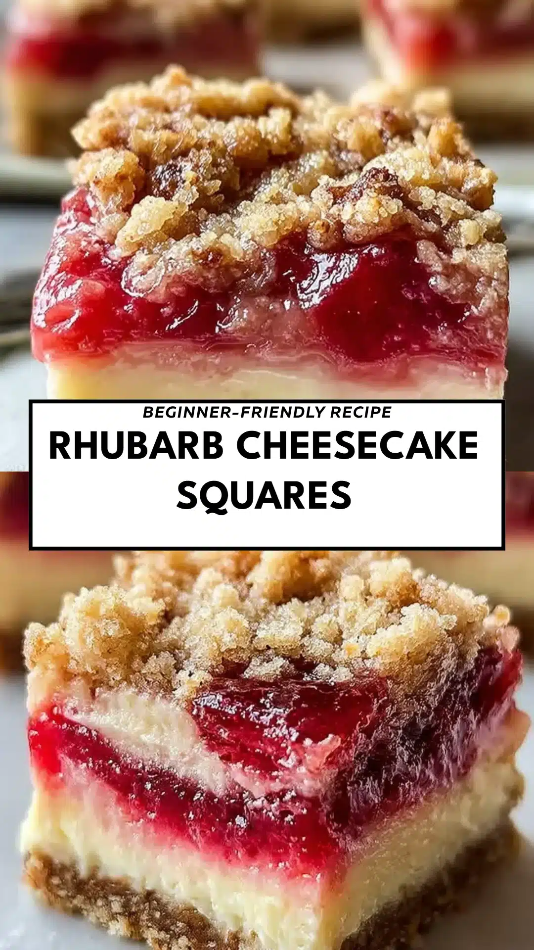 Rhubarb Cheesecake Squares