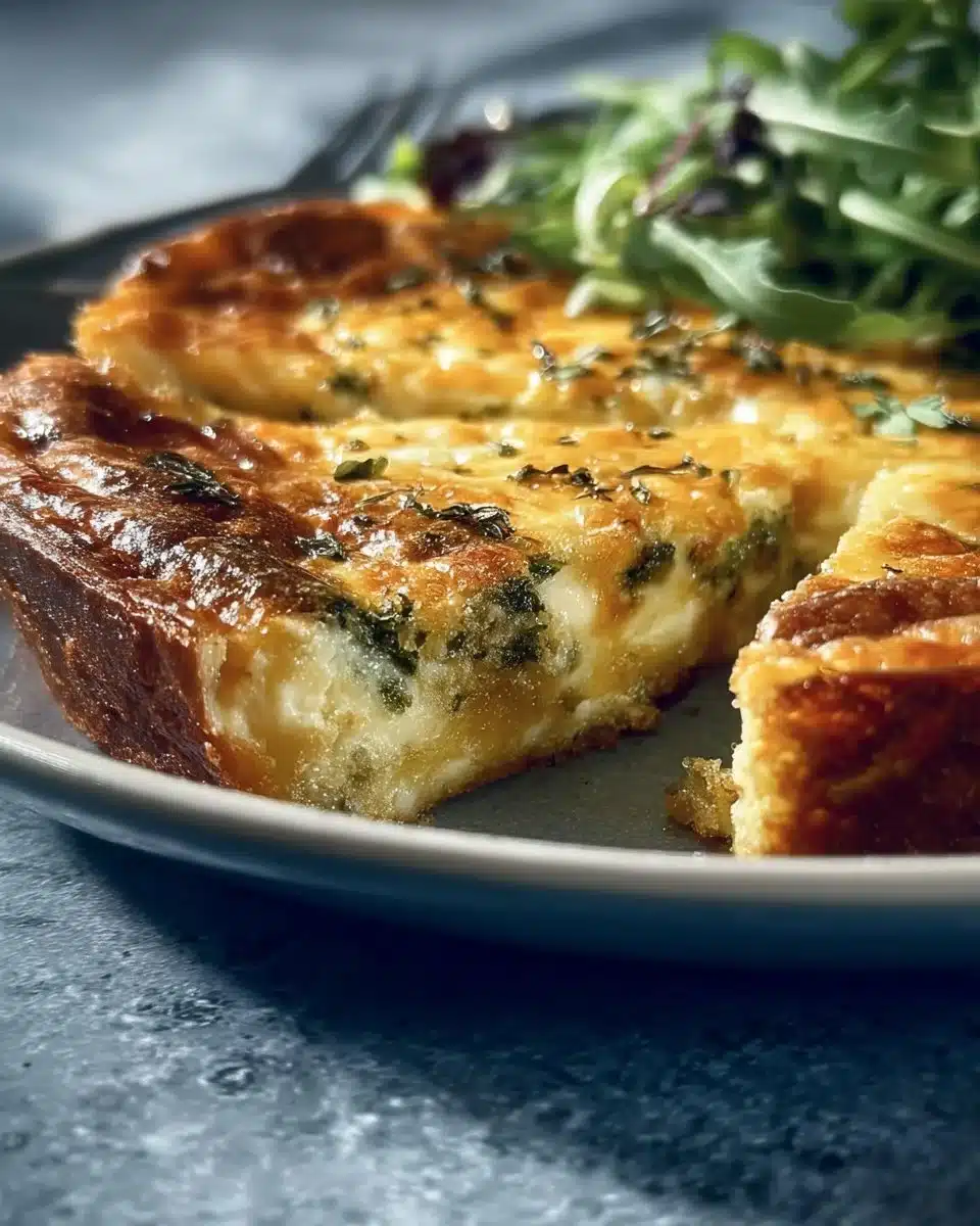 Savoury Impossible Pie with colorful vegetables and flaky crust