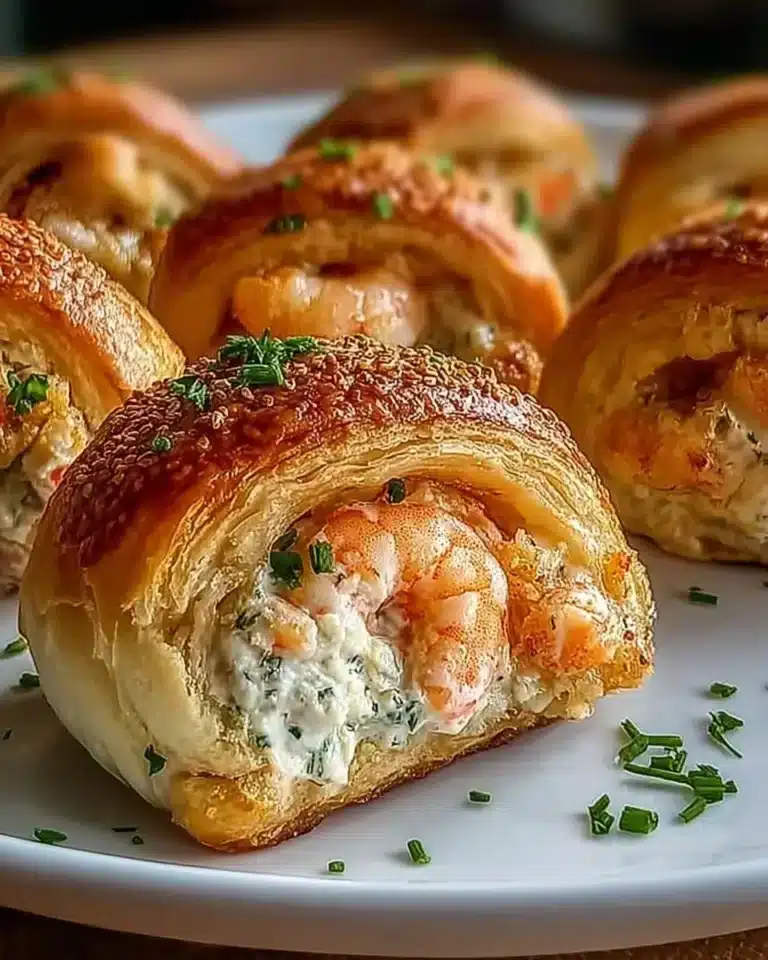 Shrimp and crab stuffed crescent bombs fresh out of the oven