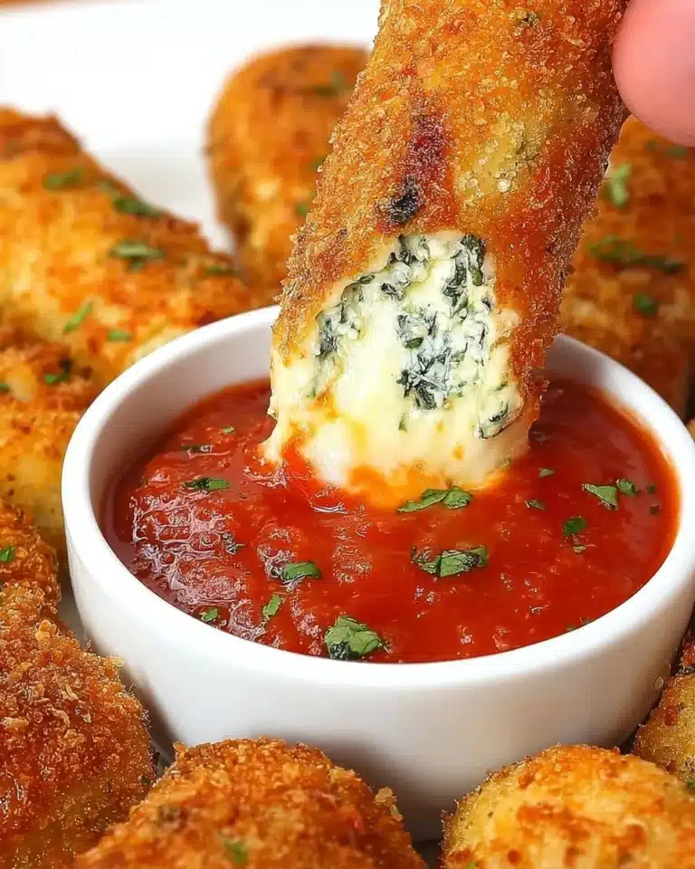 Cheesy spinach dip mozzarella sticks served with dipping sauce