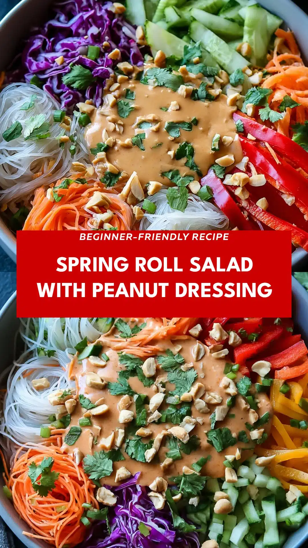 Spring Roll Salad with Peanut Dressing