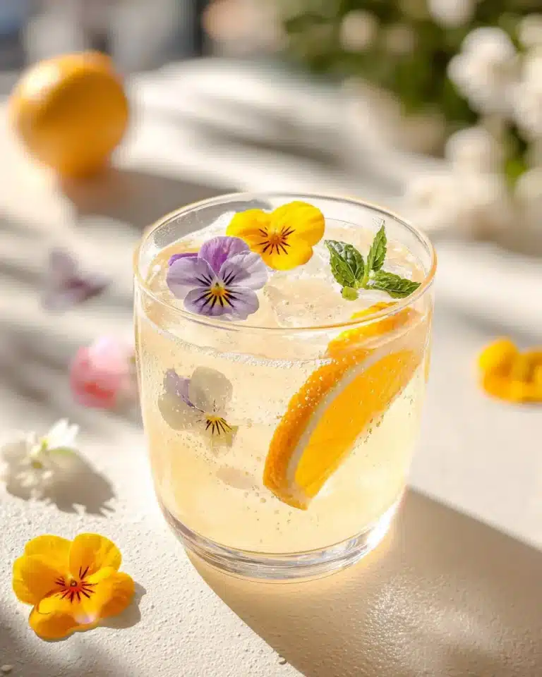 Refreshing Springtime Spritzer cocktail with vibrant colors and garnishes.