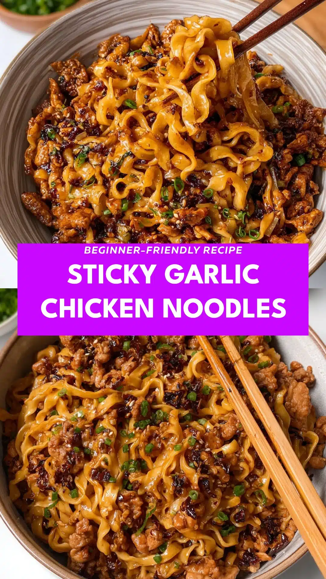 Sticky Garlic Chicken Noodles