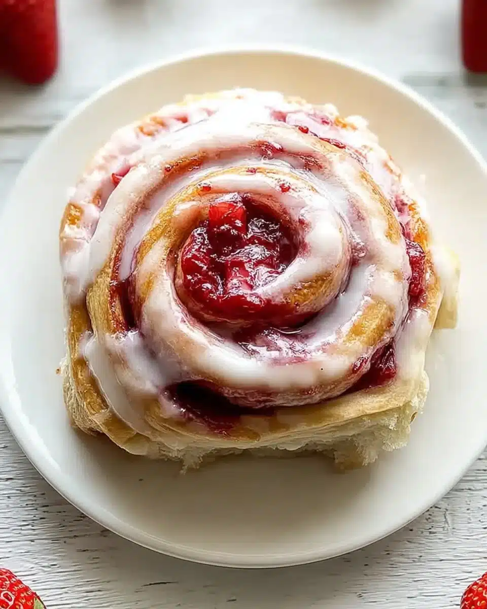 Delicious strawberry rolls filled with fresh strawberries and cream