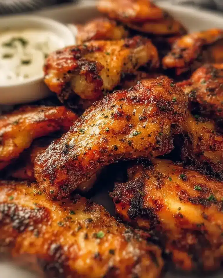 Deliciously crispy air fryer chicken wings served on a platter