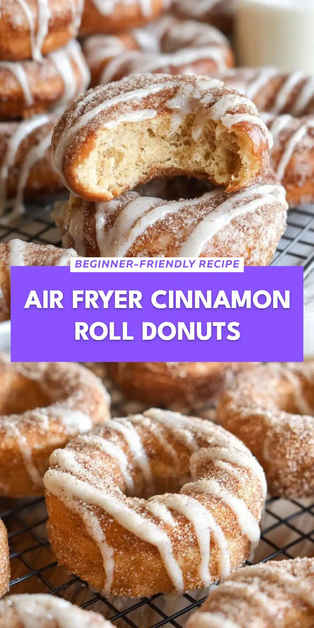 Air Fryer Cinnamon Roll Donuts