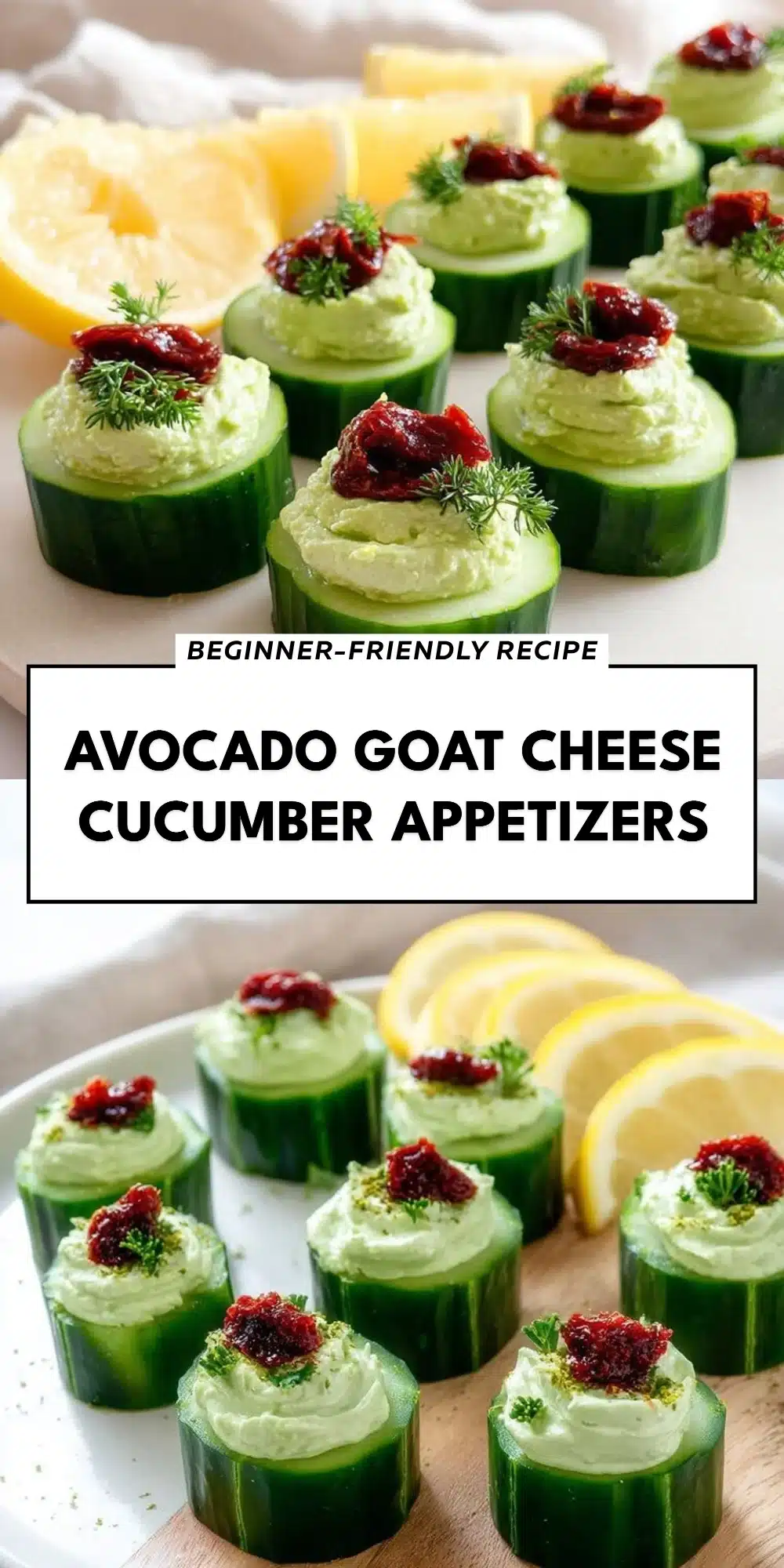 Avocado Goat Cheese Cucumber Appetizers