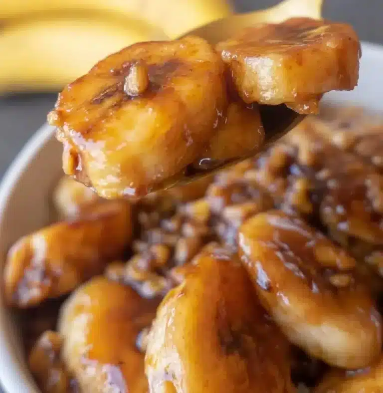 Delicious Bananas Foster dessert with caramelized bananas and ice cream