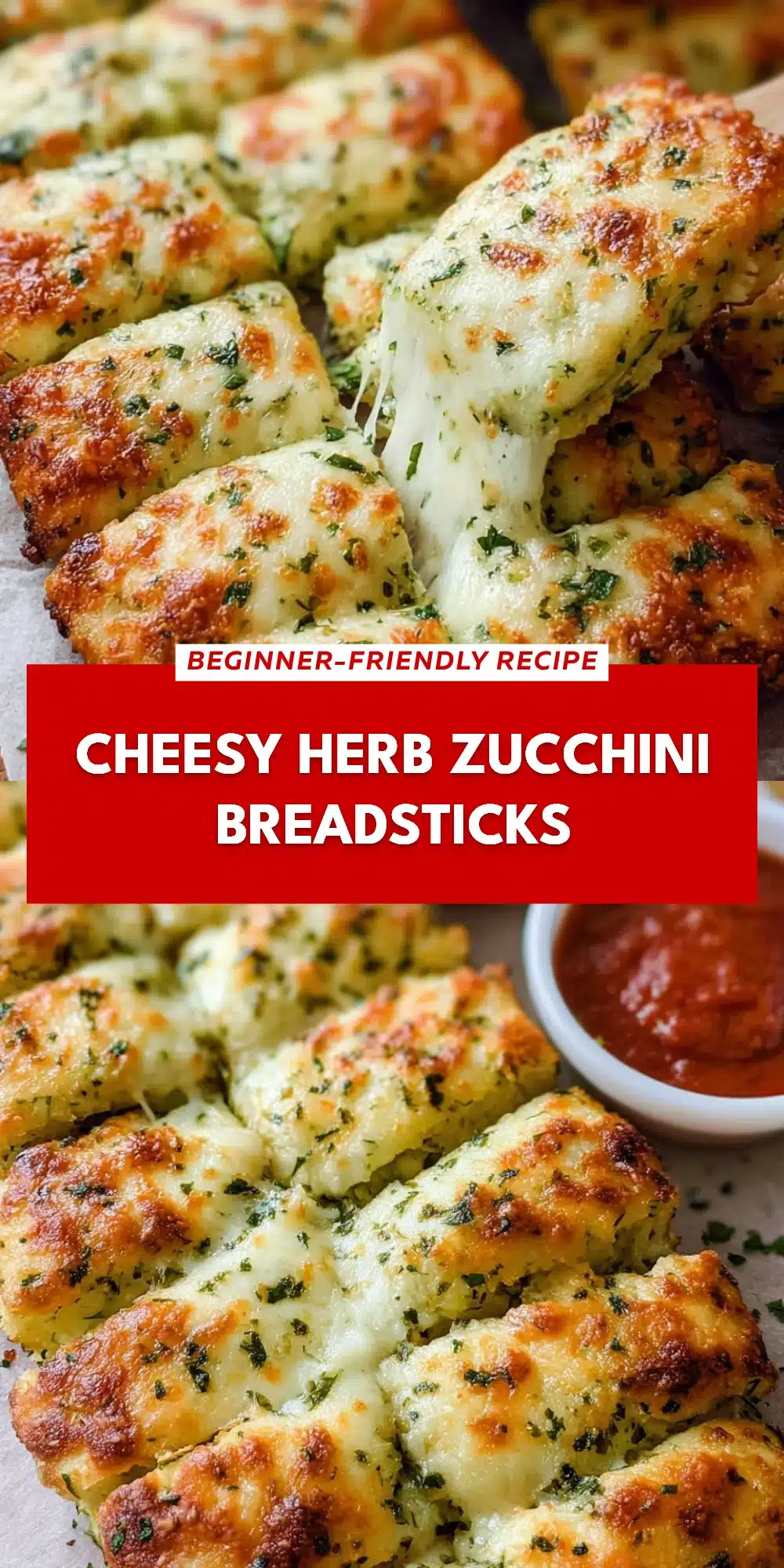 Cheesy Herb Zucchini Breadsticks