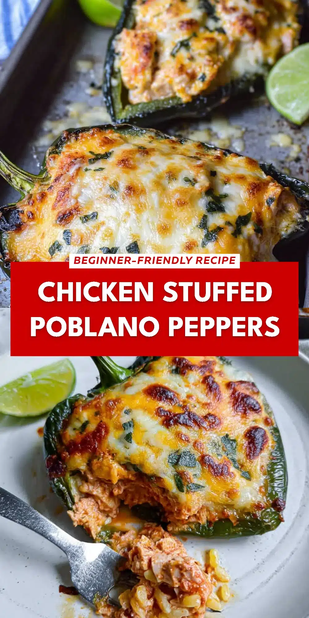 Chicken Stuffed Poblano Peppers