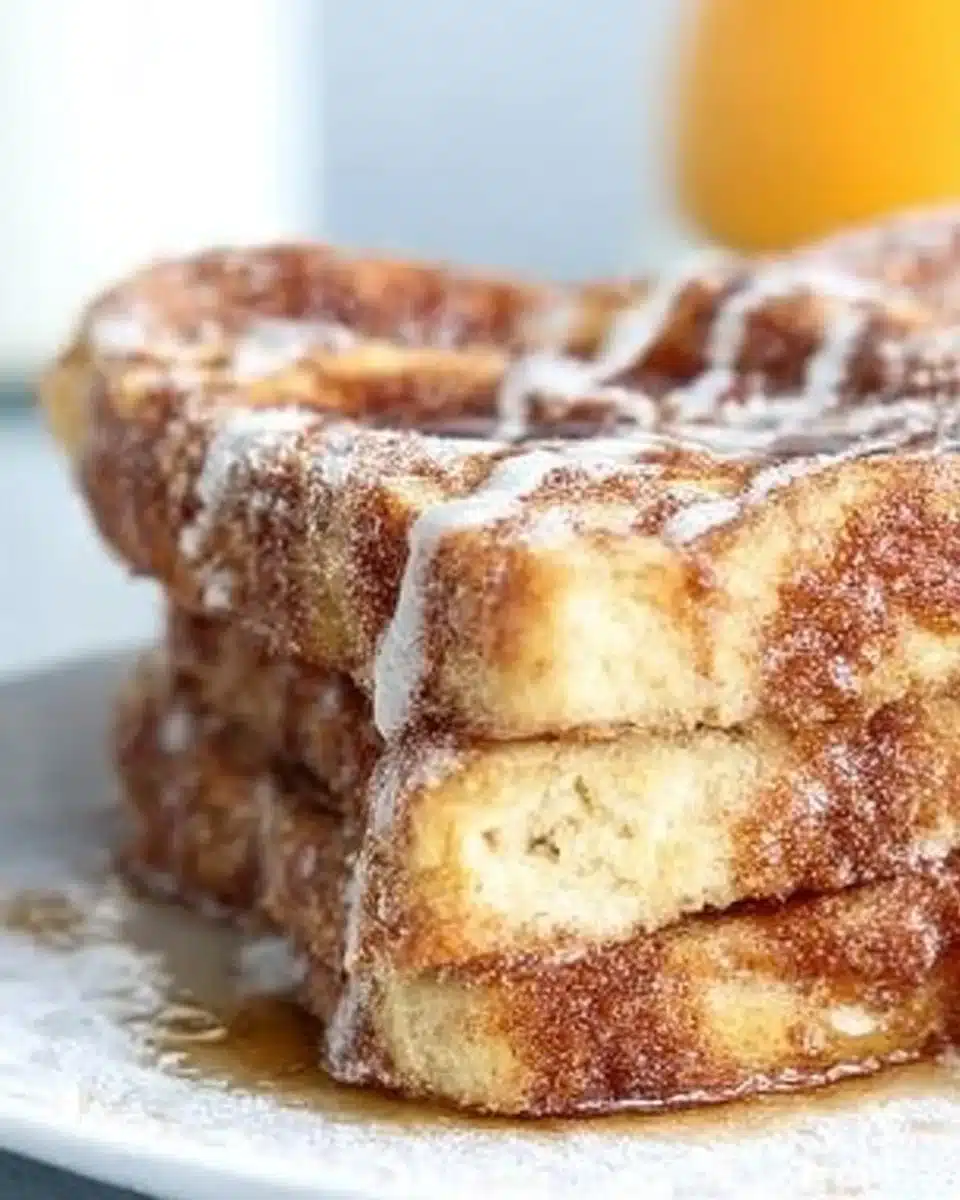 Delicious Churro French Toast topped with cinnamon and sugar