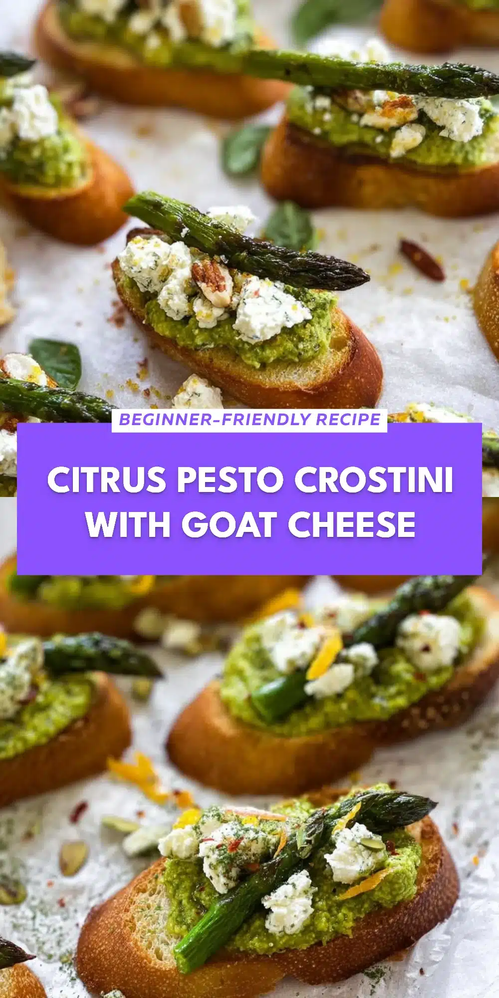 Citrus Pesto Crostini with Goat Cheese