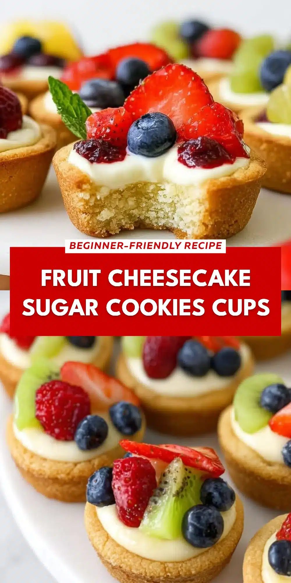 Fruit Cheesecake Sugar Cookies Cups