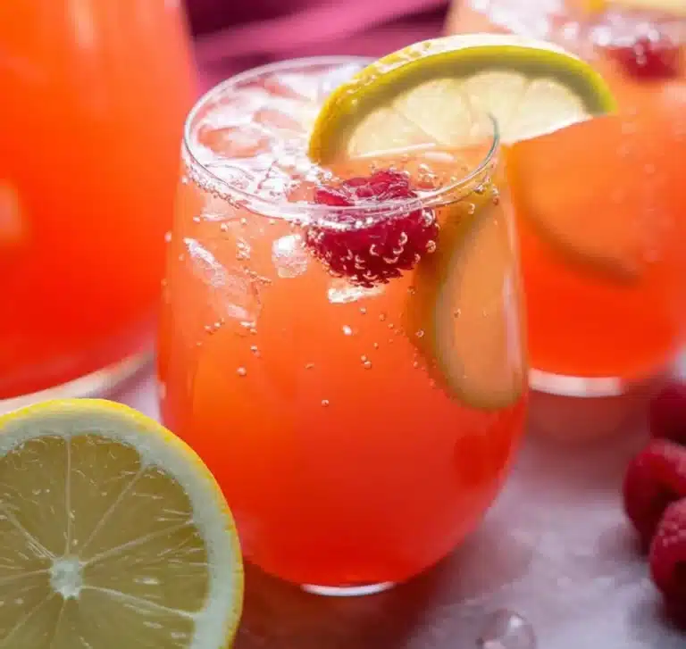 Refreshing and colorful Fruity Punch in a glass, perfect for summer parties.