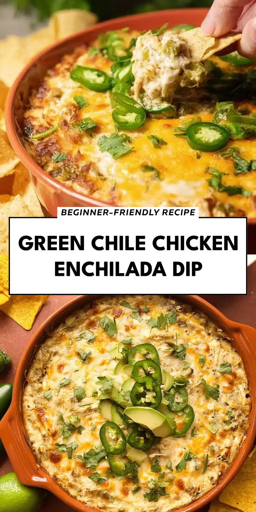 Green Chile Chicken Enchilada Dip