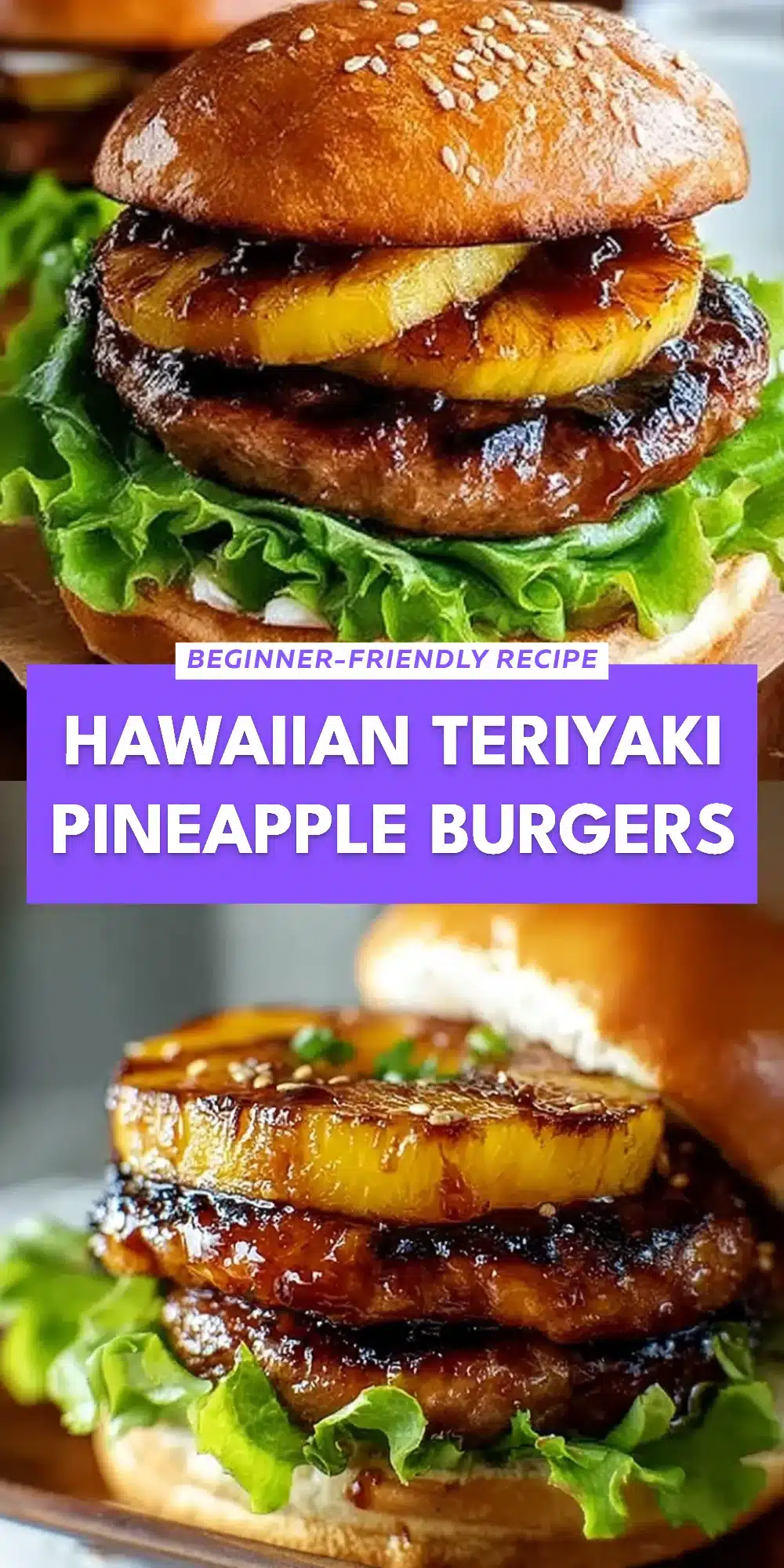 Hawaiian Teriyaki Pineapple Burgers