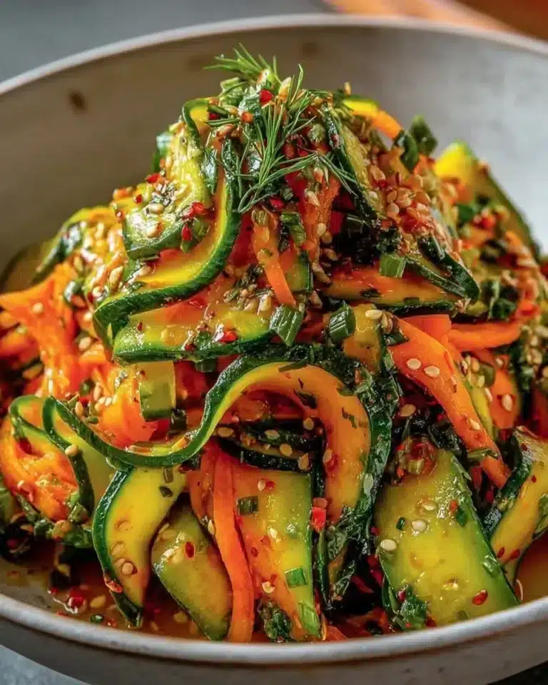 Korean cucumber carrot salad recipe with vibrant veggies and a tangy dressing