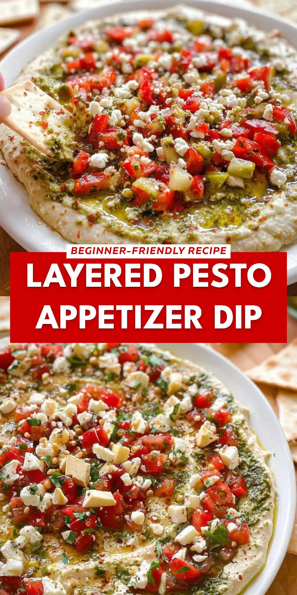 Layered Pesto Appetizer Dip