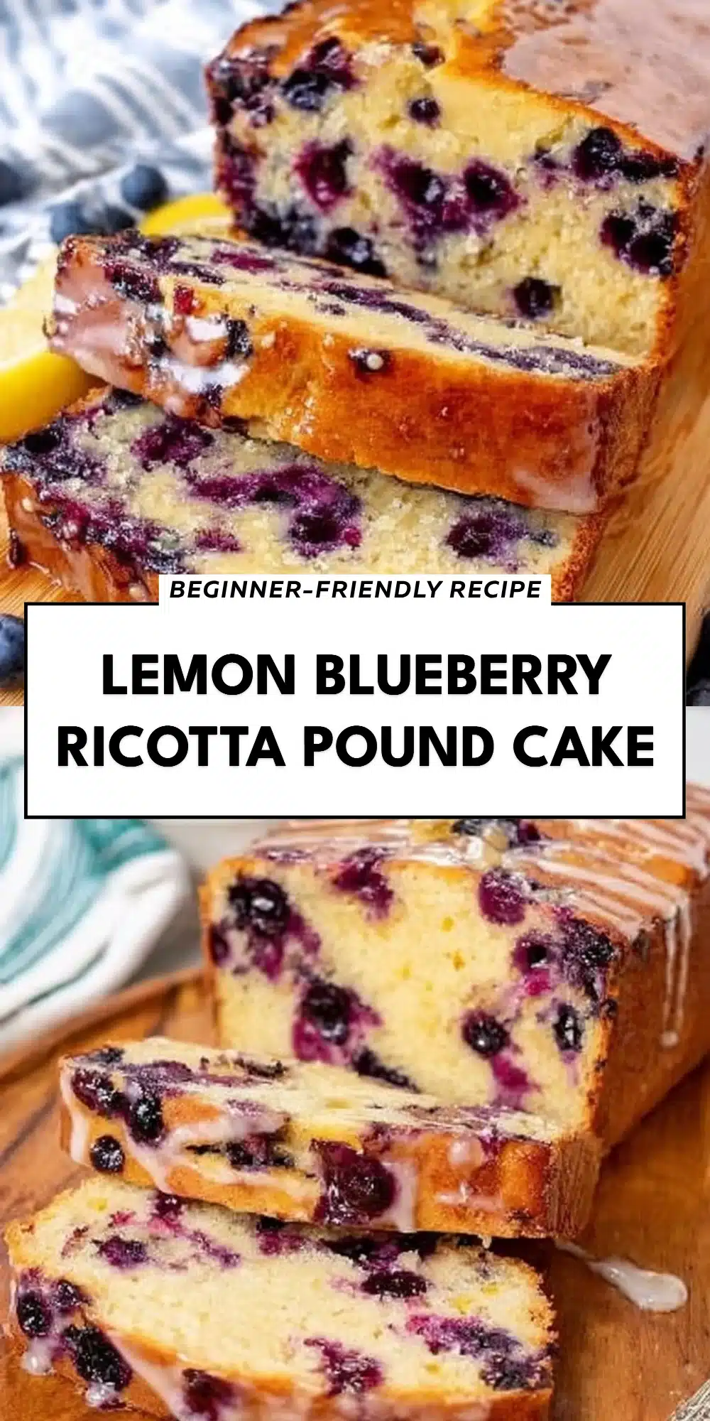 Lemon Blueberry Ricotta Pound Cake