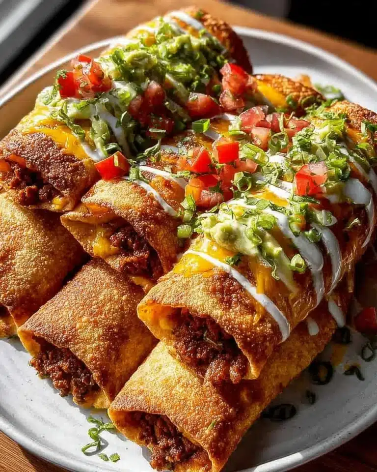 Plate of crispy Nacho Egg Rolls filled with cheese, jalapeños, and served with salsa.