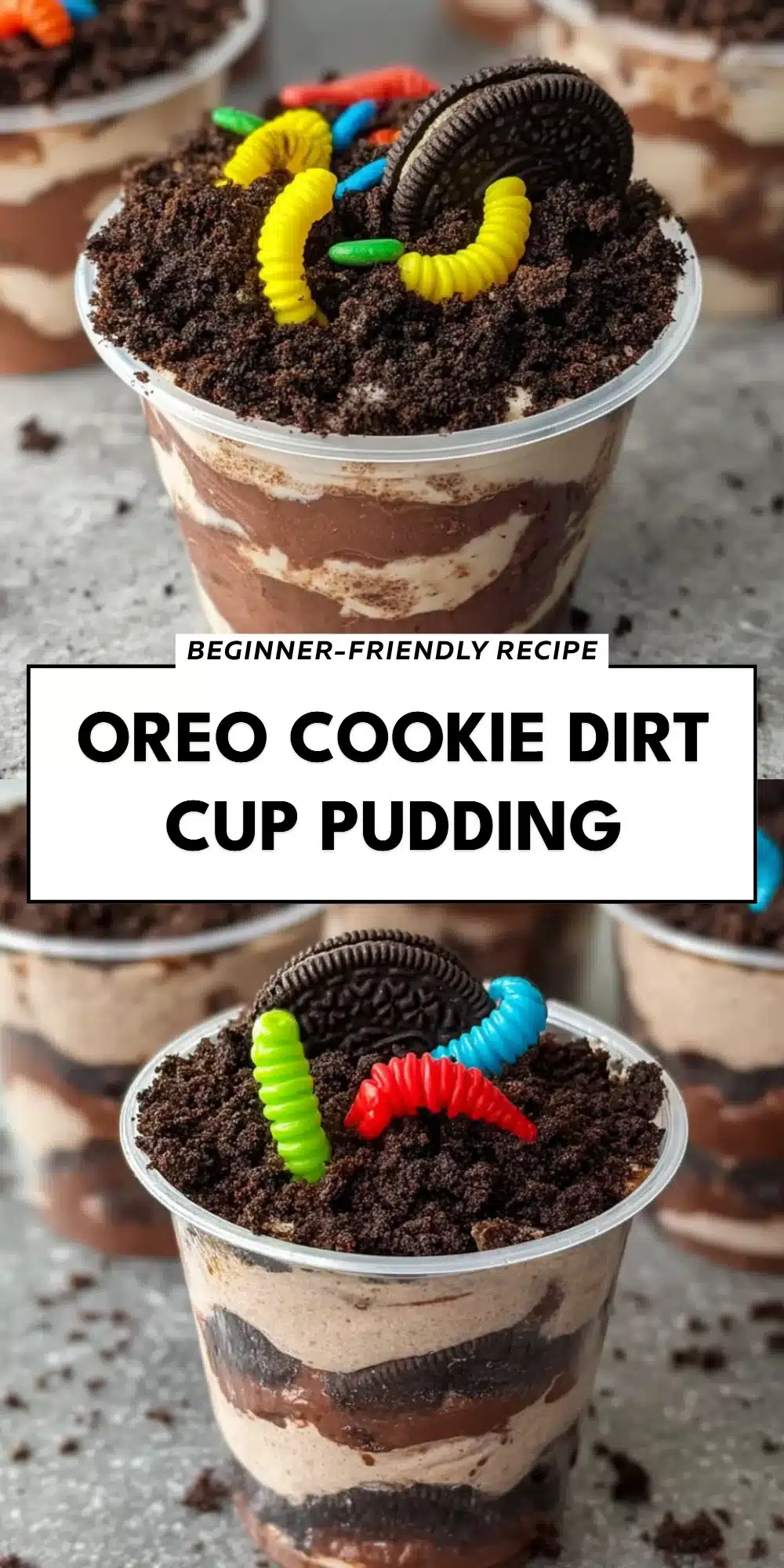 Oreo Cookie Dirt Cup Pudding