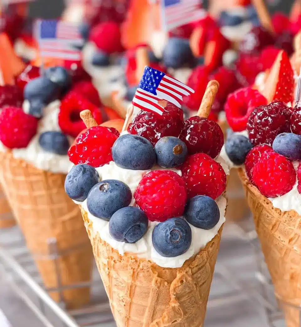 Patriotic Fruit Cones