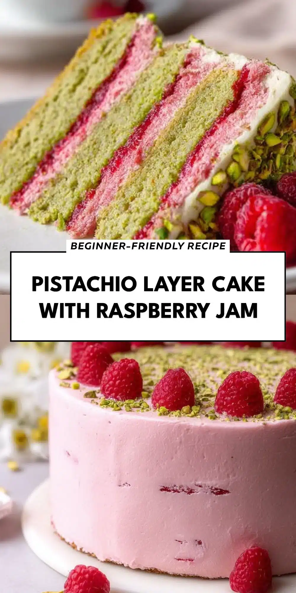 Pistachio Layer Cake with Raspberry Jam