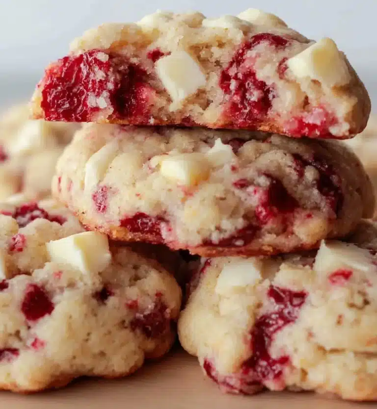 Raspberry Cheesecake Cookies topped with fresh raspberries and cream cheese frosting