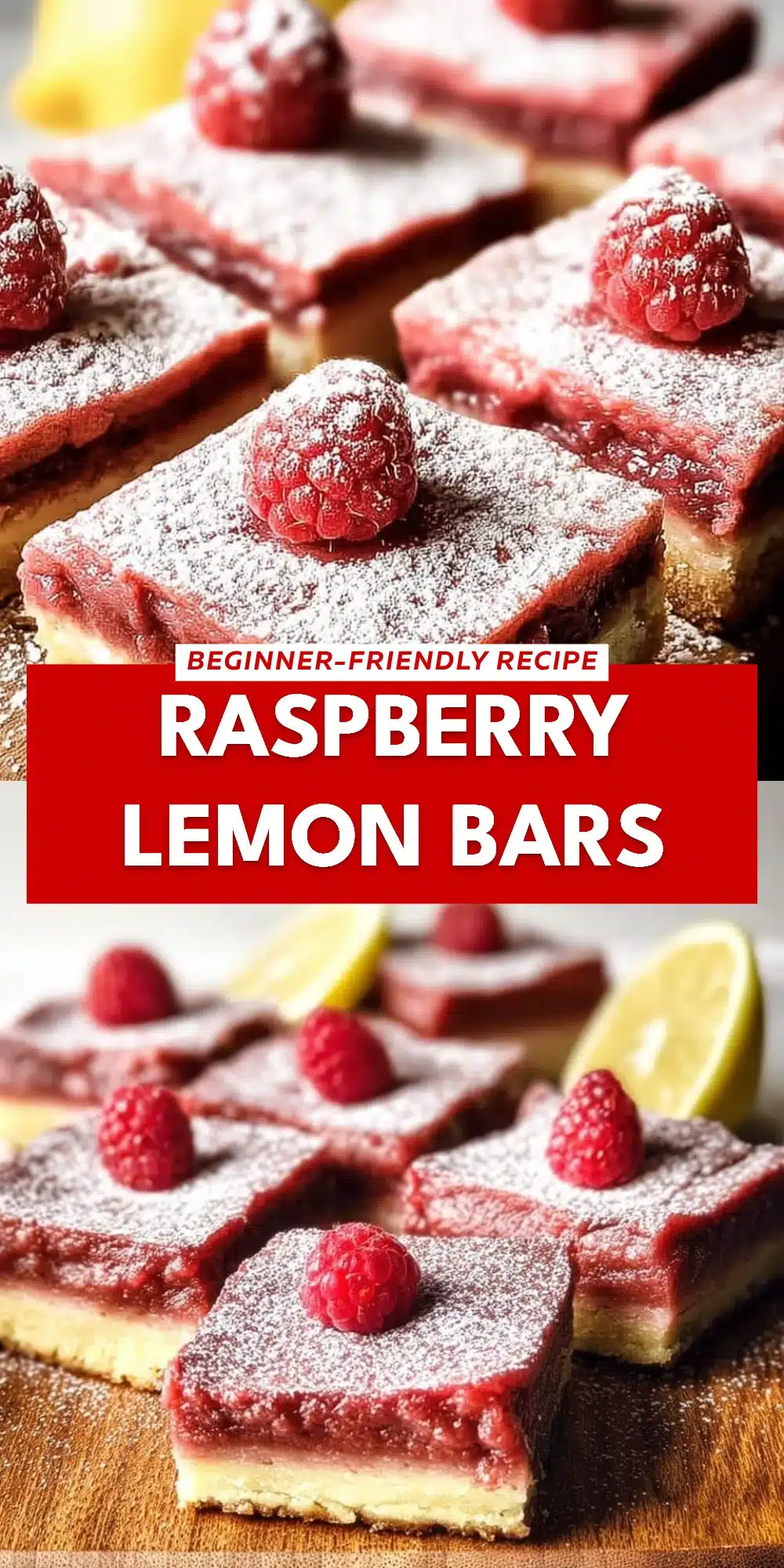 Fresh Raspberry Lemon Bars with Shortbread Crust