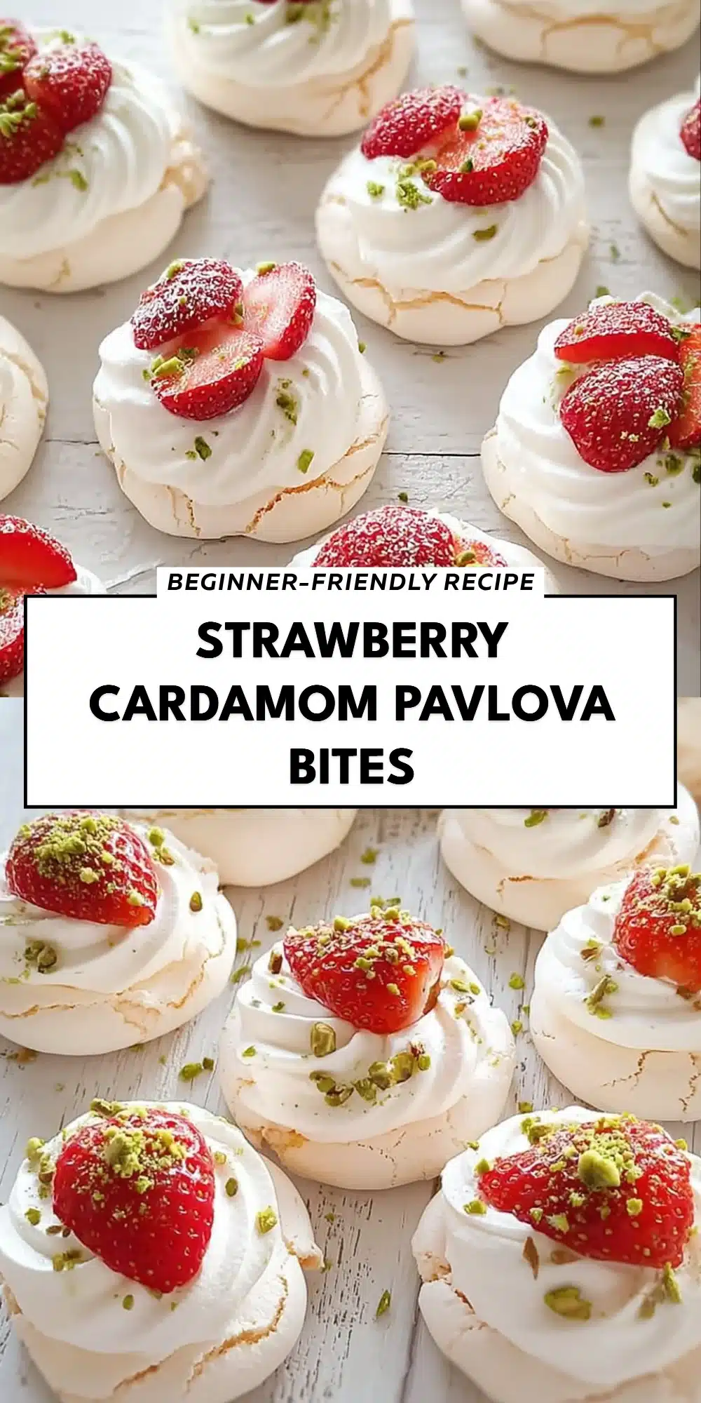 Strawberry Cardamom Pavlova Bites