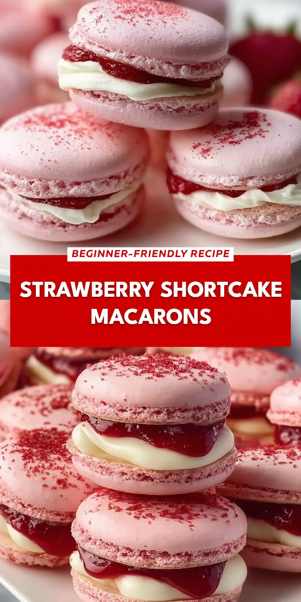 Strawberry Shortcake Macarons