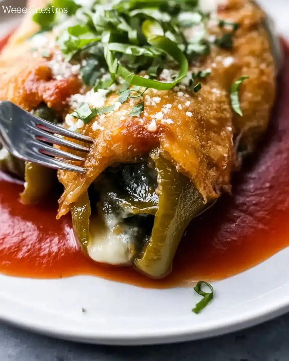 Colorful stuffed peppers filled with rice, meat, and vegetables on a serving plate.