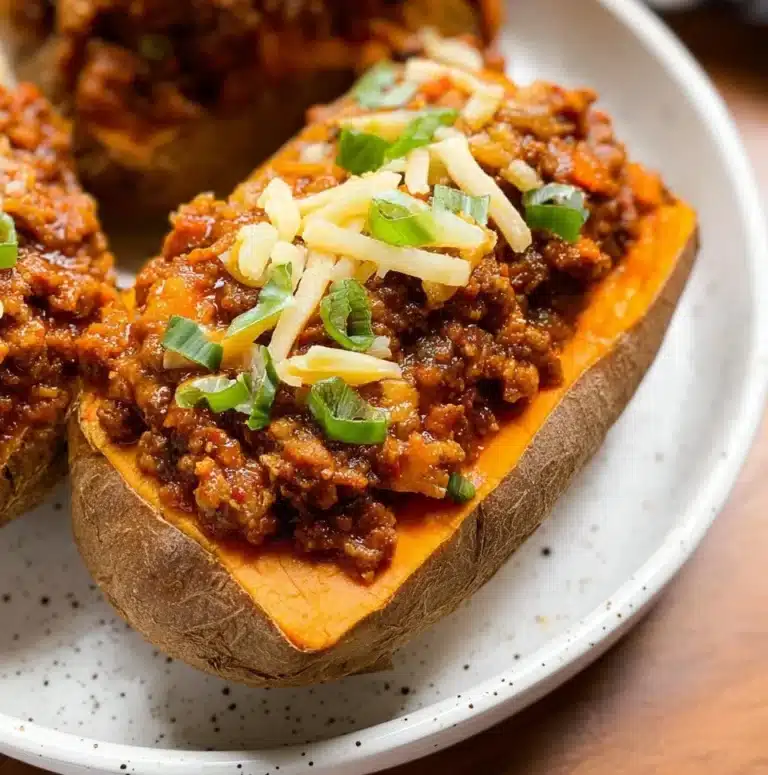 Delicious Sweet Potato Sloppy Joes served on a bun with colorful toppings.