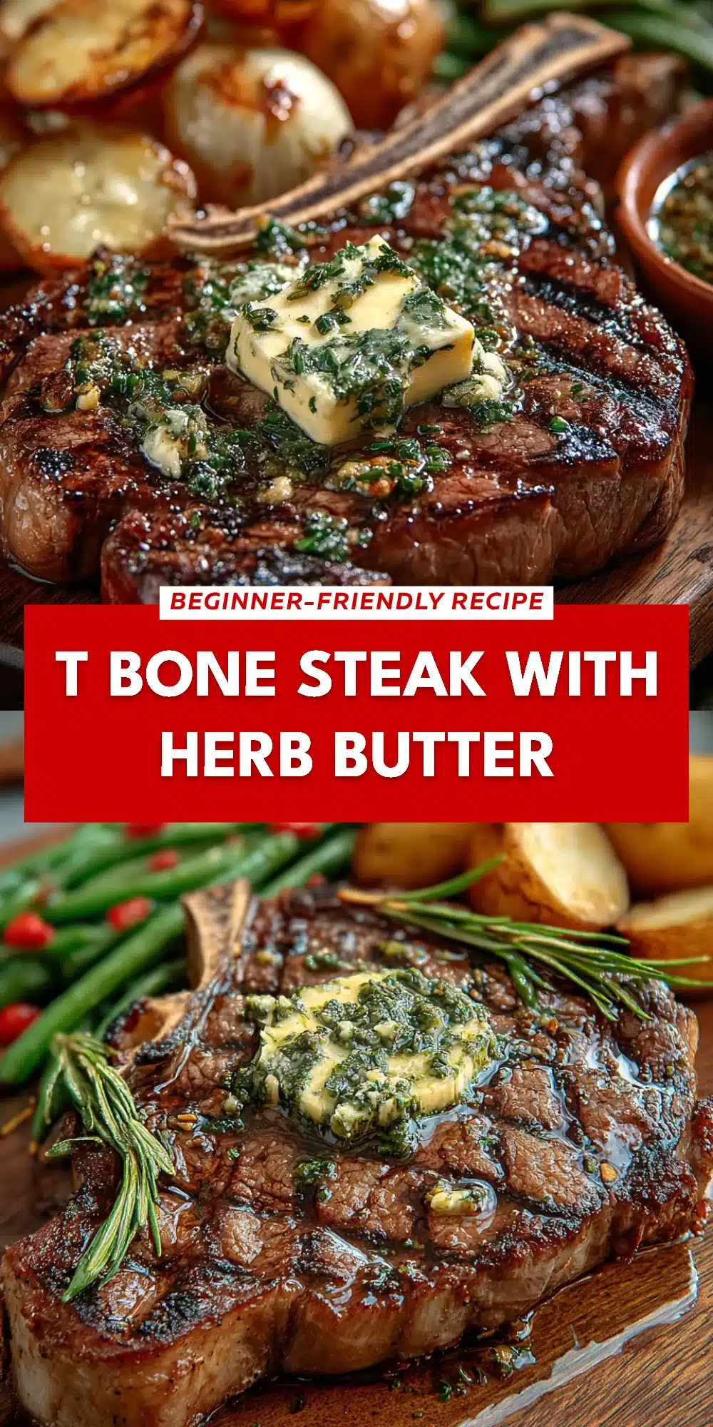 T Bone Steak with Herb Butter
