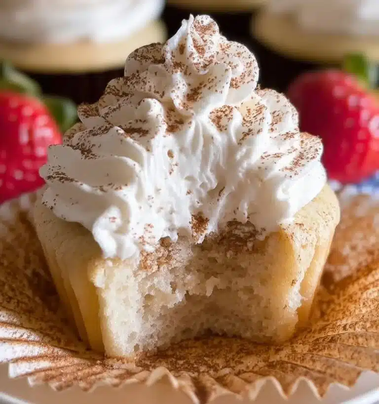 Three Milks Cupcakes with vibrant toppings and creamy frosting