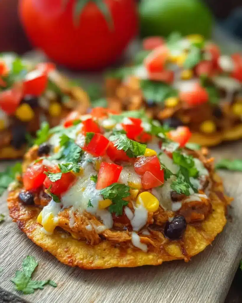 Delicious homemade toastadas with fresh toppings and ingredients.