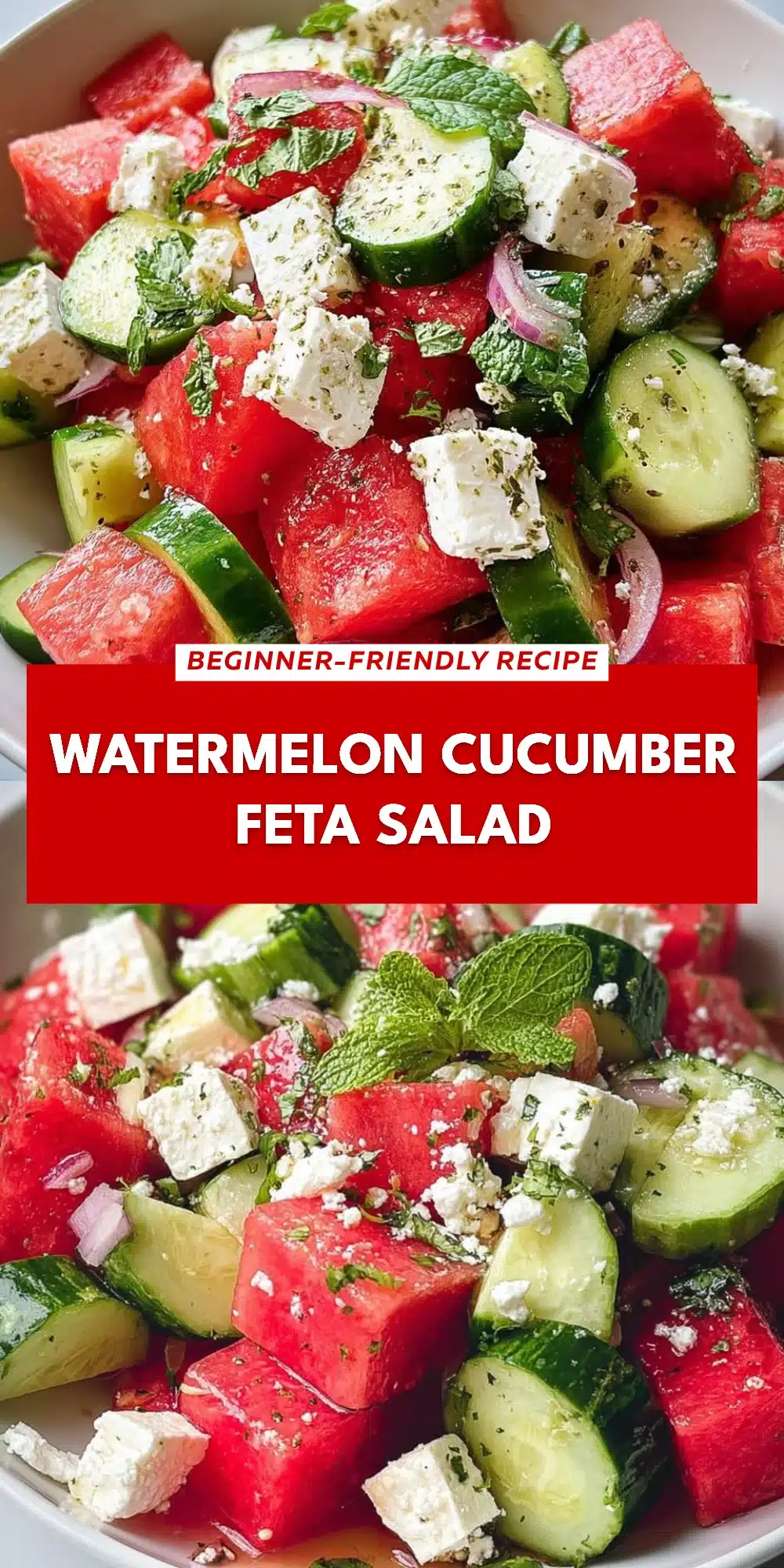 Watermelon Cucumber Feta Salad