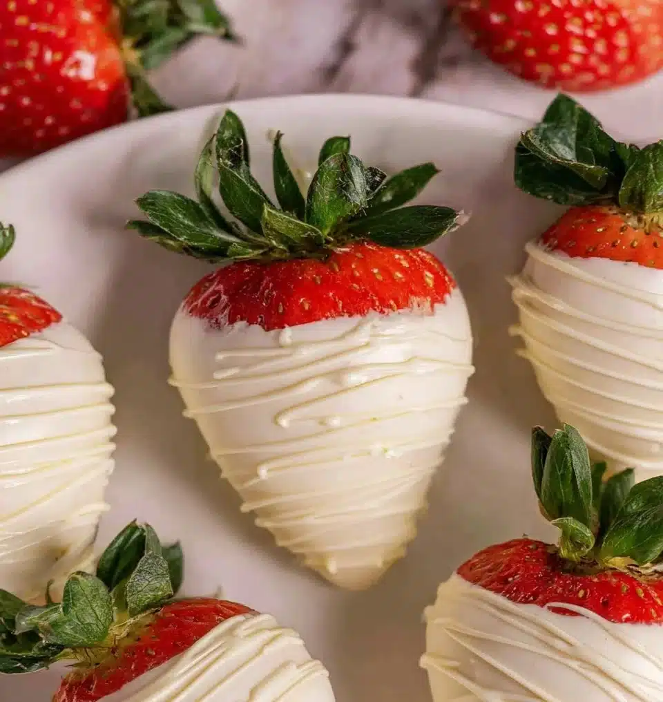 White Chocolate Covered Strawberries