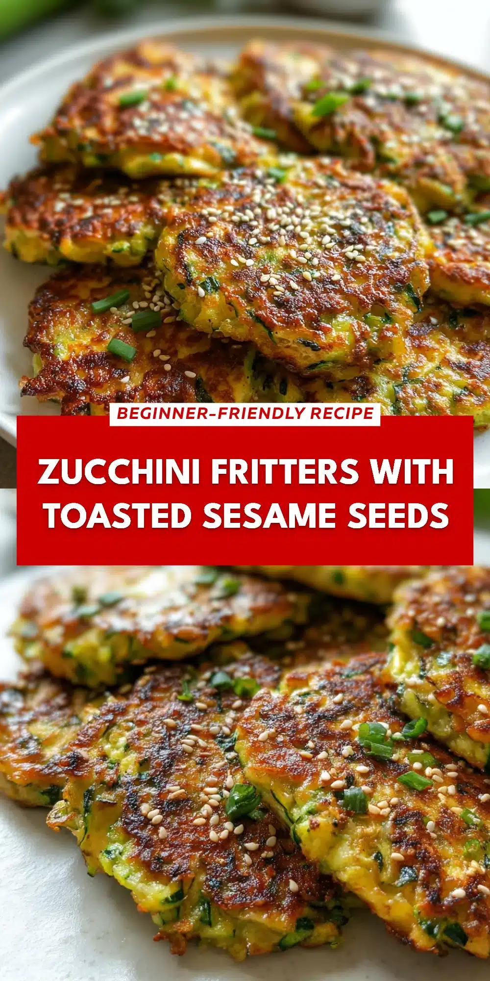 Zucchini Fritters with Toasted Sesame Seeds