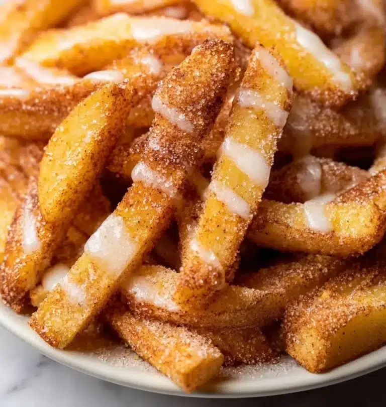 Delicious apple fries served as a healthy snack alternative