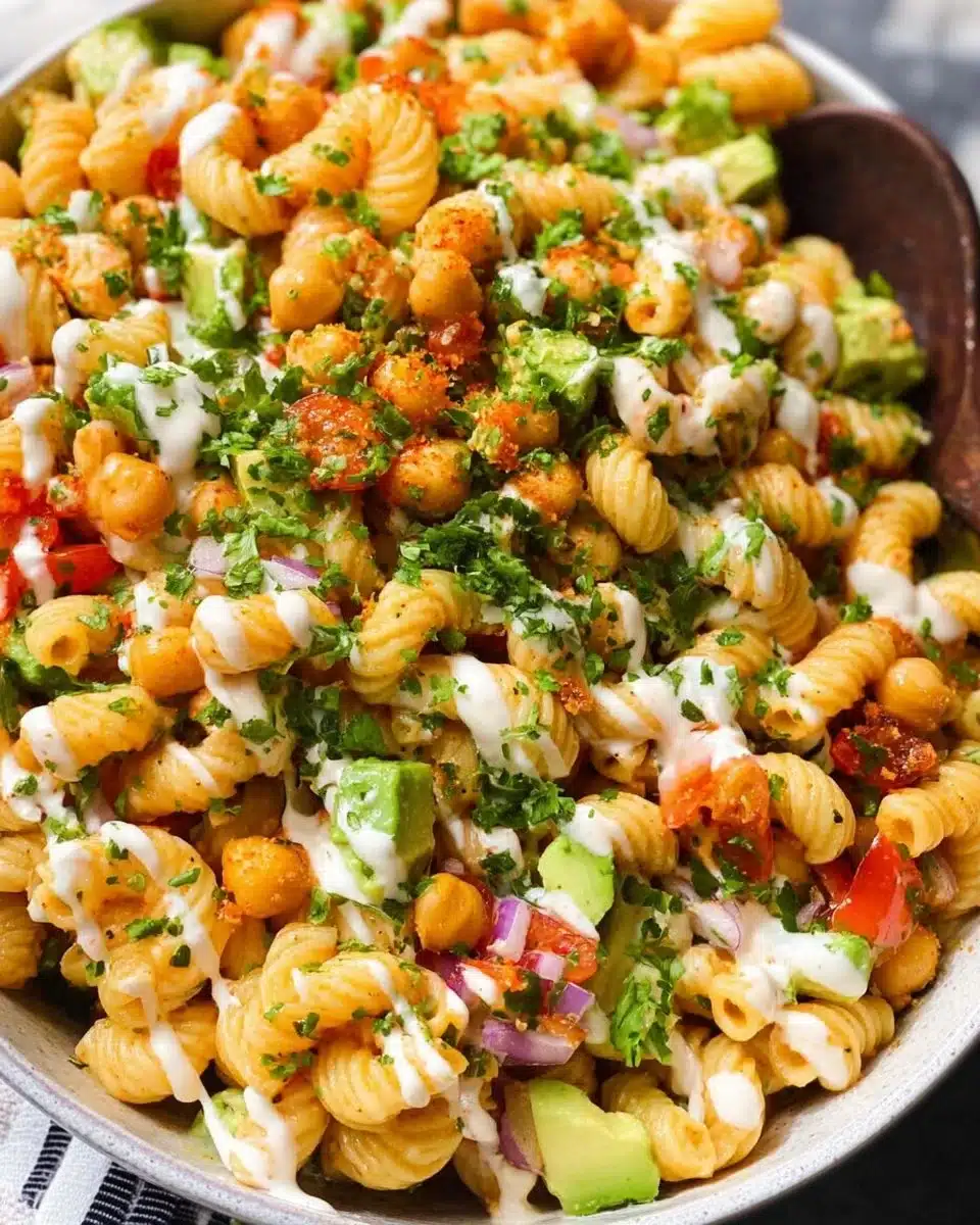 Buffalo Chickpea Pasta Salad